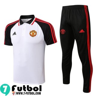 Polo Futbol Manchester United blanca Hombre 2021 2022 PL292