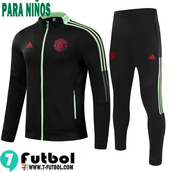 Chandal Futbol Manchester United negro Niños 2021 2022 TK232