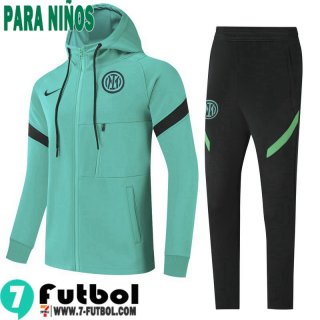 Chaquetas Futbol - Sudadera Con Capucha Inter Milan verde Niños 2021 2022 TK233