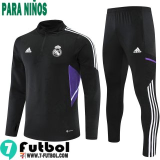 Chandal Futbol Real Madrid negro Niños 2022 2023 TK228