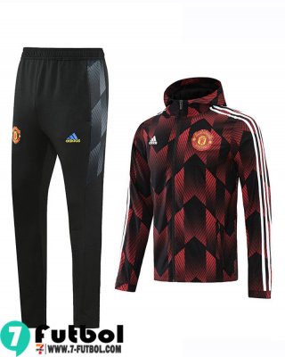 Chaqueta Cazadora Manchester United negro rojo Hombre 2021 2022 WK63