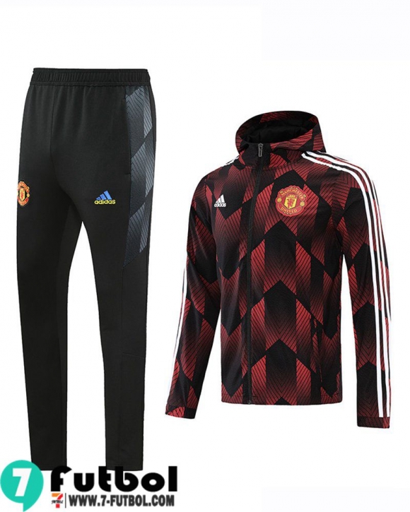 Chaqueta Cazadora Manchester United negro rojo Hombre 2021 2022 WK63