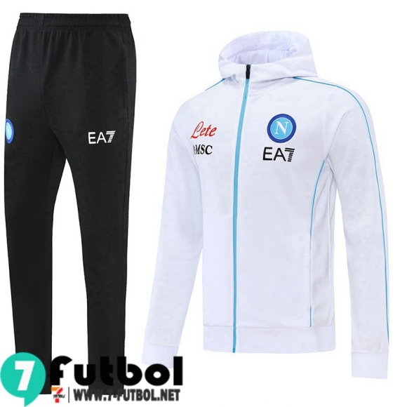 Chaquetas Futbol - Sudadera Con Capucha Napoli Blanco, Blanca Hombre 2022 2023 JK321