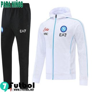 Chaquetas Futbol - Sudadera Con Capucha Napoli Blanco, Blanca Niños 2022 2023 TK252