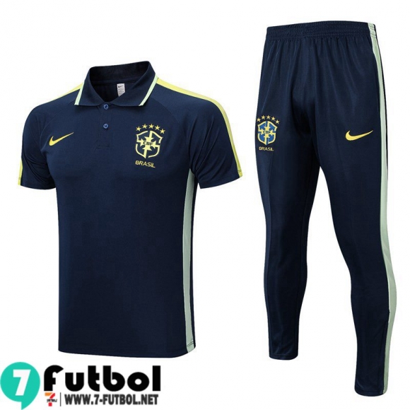 KIT:Polo Futbol Brasil azul marino Hombre 22 23 PL627