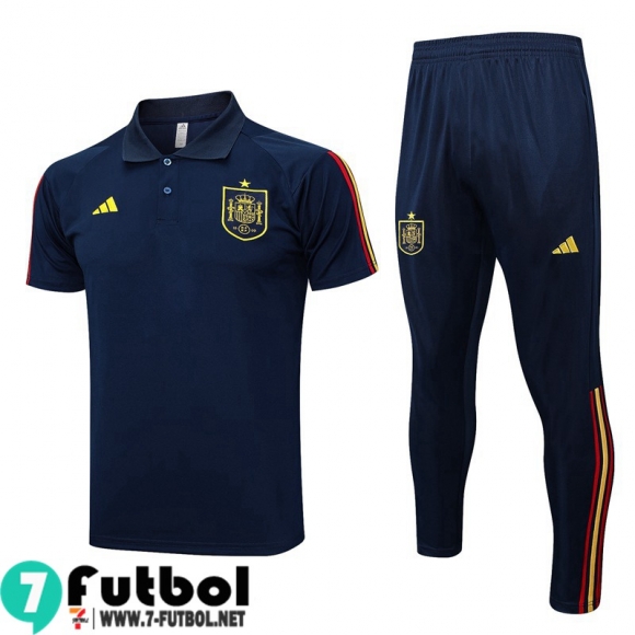 KIT:Polo Futbol Espana azul marino Hombre 23 24 PL635