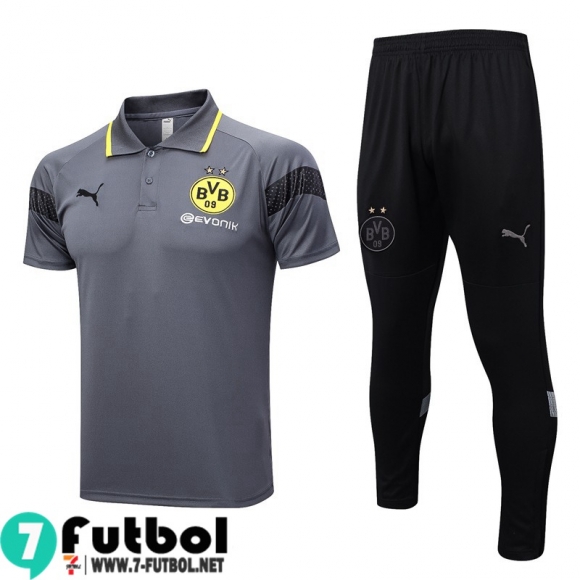 KIT:Polo Futbol Dortmund BVB gris Hombre 23 24 PL638