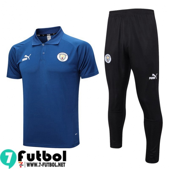 KIT:Polo Futbol Manchester City azul Hombre 23 24 PL641