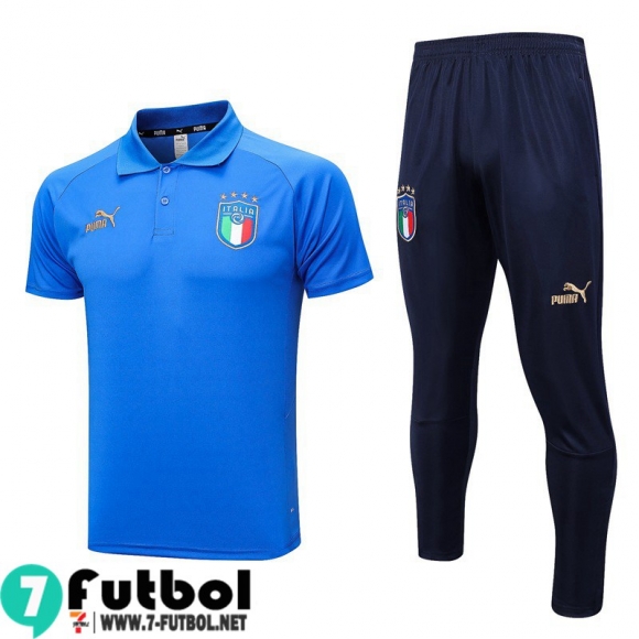 KIT:Polo Futbol Italia azul Hombre 23 24 PL643