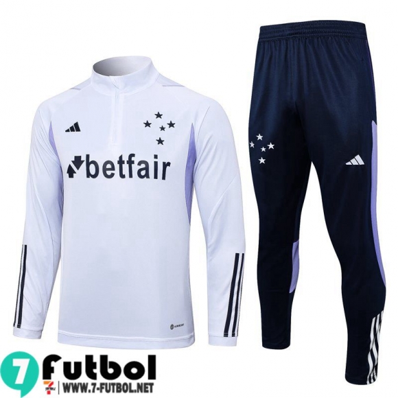 KIT : Chandal Futbol Cruzeiro Blanco, Blanca Hombre 23 24 TG744