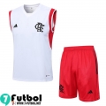 KIT : Chandal Futbo Sin Mangas Flamengo Blanco, Blanca Hombre 23 24 TG761