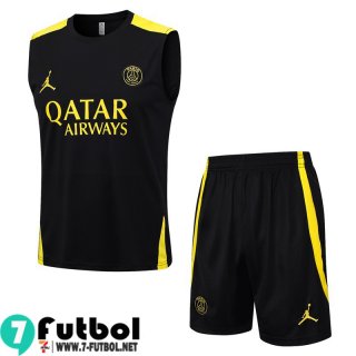 KIT : Chandal Futbo Sin Mangas PSG negro Hombre 23 24 TG762