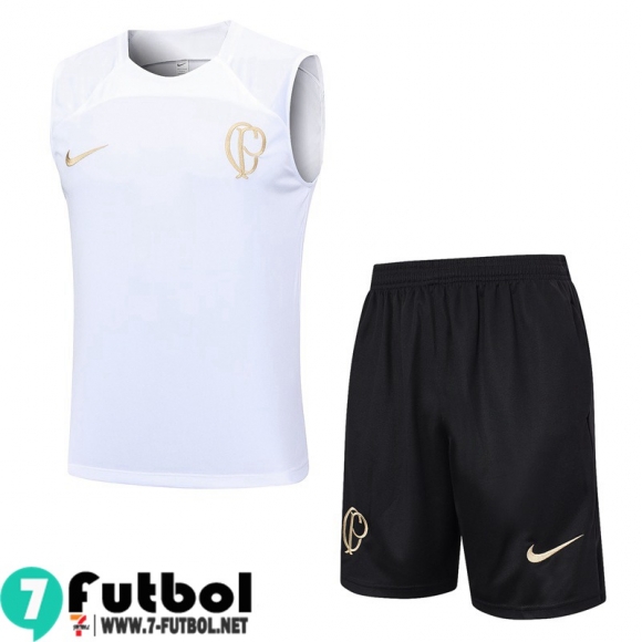 KIT : Chandal Futbo Sin Mangas Corinthians Blanco, Blanca Hombre 23 24 TG764