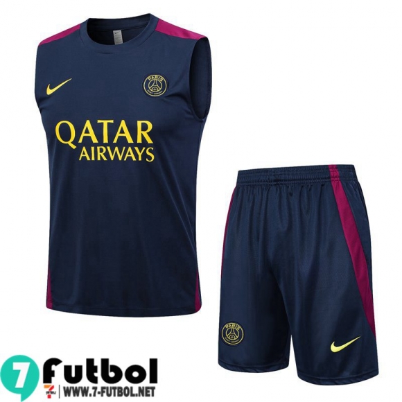 KIT : Chandal Futbo Sin Mangas PSG azul Hombre 23 24 TG766