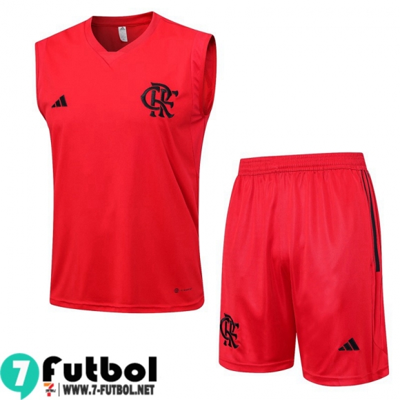 KIT : Chandal Futbo Sin Mangas Flamengo Rojo Hombre 23 24 TG774