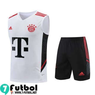 KIT : Chandal Futbo Sin Mangas Bayern Munich Blanco, Blanca Hombre 23 24 TG776