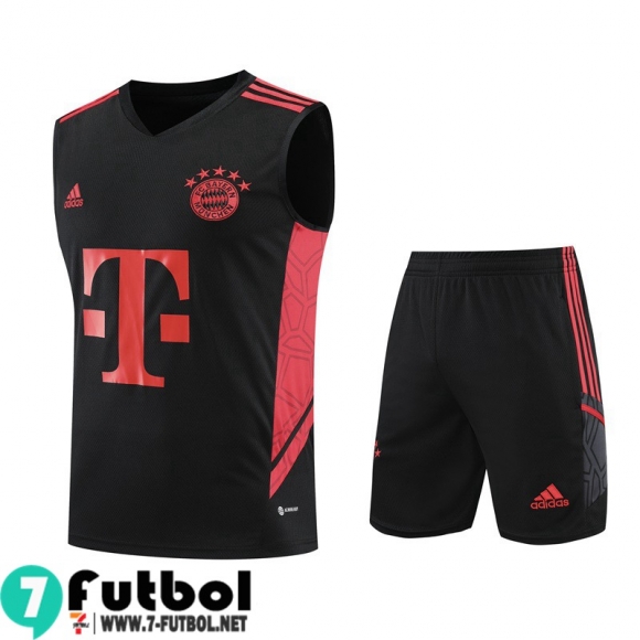 KIT : Chandal Futbo Sin Mangas Bayern Munich negro Hombre 23 24 TG777