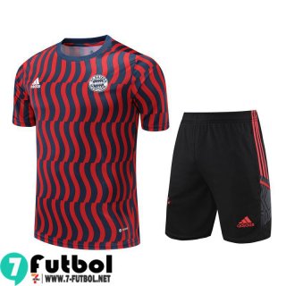 KIT : Chandal Futbol T Shirt Bayern Munich negro rojo Hombre 23 24 TG778