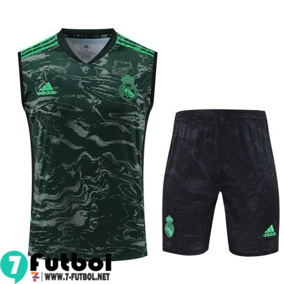 KIT : Chandal Futbo Sin Mangas Real Madrid Verde Hombre 23 24 TG780