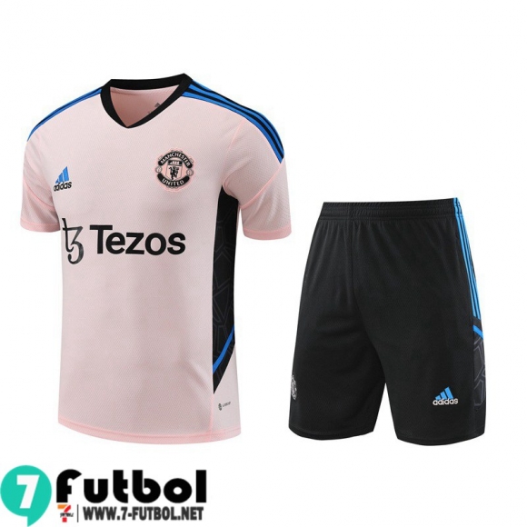 KIT : Chandal Futbol T Shirt Manchester United rosa Hombre 23 24 TG788