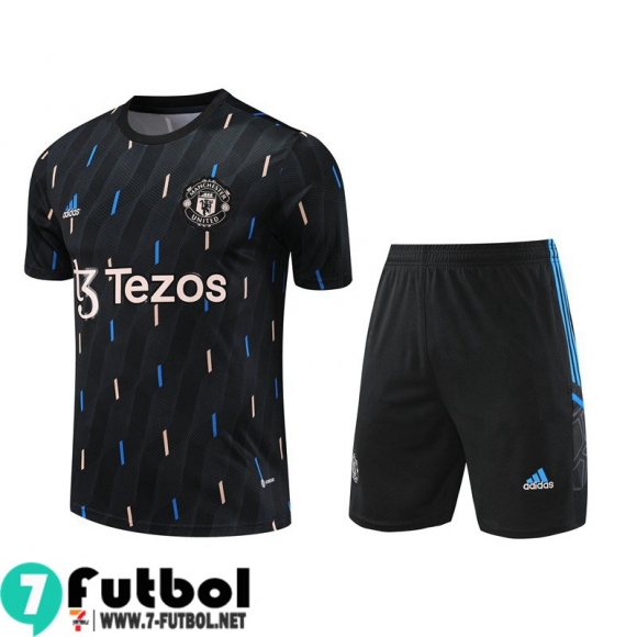 KIT : Chandal Futbol T Shirt Manchester United negro Hombre 23 24 TG790