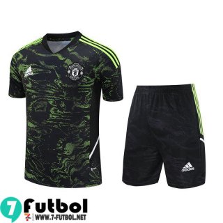 KIT : Chandal Futbol T Shirt Manchester United verde negro Hombre 23 24 TG791