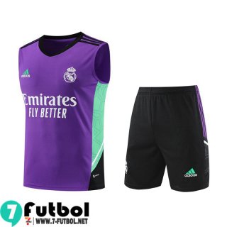 KIT : Chandal Futbo Sin Mangas Real Madrid Púrpura Hombre 23 24 TG796