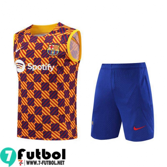 KIT : Chandal Futbo Sin Mangas Barcelona naranja Hombre 23 24 TG800