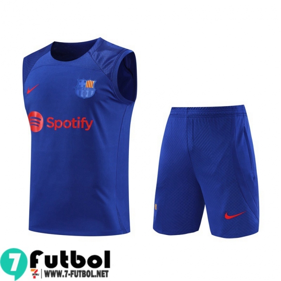 KIT : Chandal Futbo Sin Mangas Barcelona azul Hombre 23 24 TG802