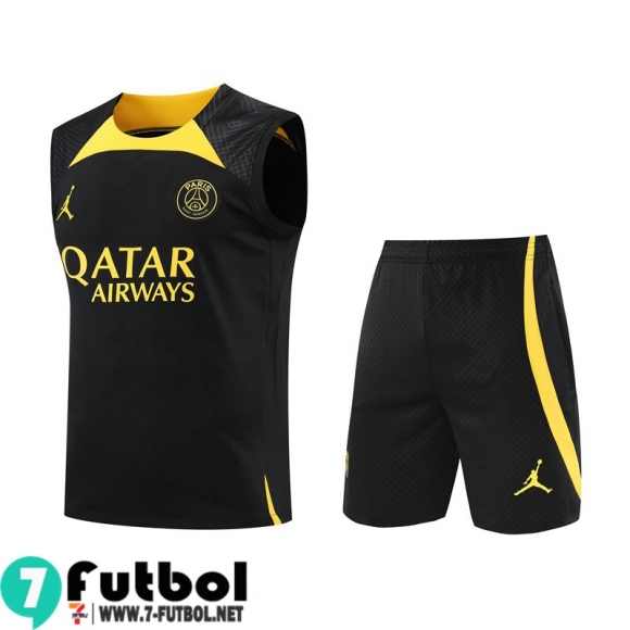 KIT : Chandal Futbo Sin Mangas PSG negro Hombre 23 24 TG804