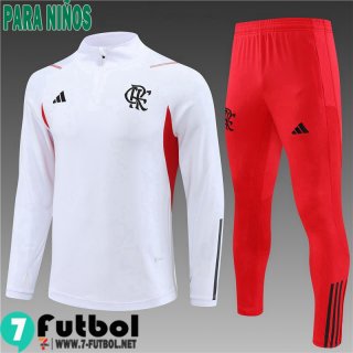 KIT : Chandal Futbol Flamengo Blanco, Blanca Ninos 23 24 TK572