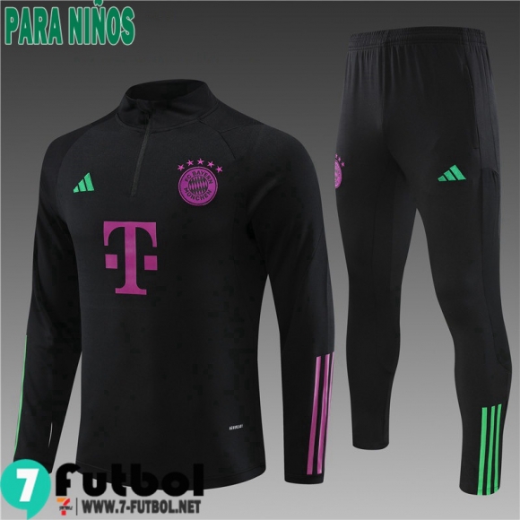 KIT : Chandal Futbol Bayern Munich negro Ninos 23 24 TK580