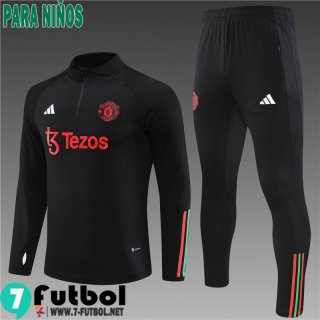 KIT : Chandal Futbol Manchester United negro Ninos 23 24 TK582