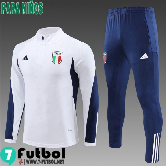 KIT : Chandal Futbol Italia Blanco, Blanca Ninos 23 24 TK583