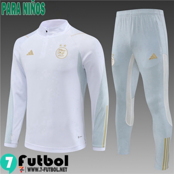 KIT : Chandal Futbol Argelia Blanco, Blanca Ninos 23 24 TK586