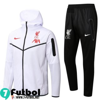 Chaquetas Futbol - Sudadera Con Capucha Liverpool Blanco Hombre 2022 2023 JK333