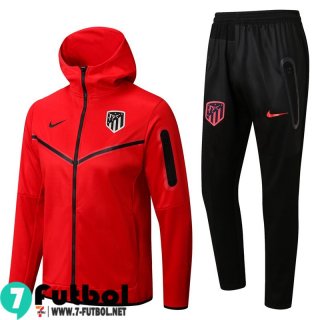 Chaquetas Futbol - Sudadera Con Capucha Atletico Madrid Rojo Hombre 2022 2023 JK337