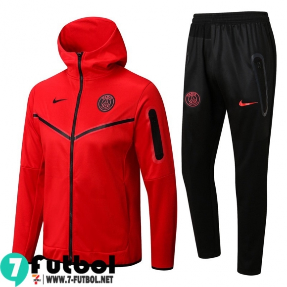 Chaquetas Futbol - Sudadera Con Capucha PSG Rojo Hombre 2022 2023 JK341