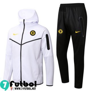 Chaquetas Futbol - Sudadera Con Capucha Chelsea Blanco Hombre 2022 2023 JK344