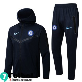 Chaquetas Futbol - Sudadera Con Capucha Chelsea azul marino Hombre 2022 2023 JK345