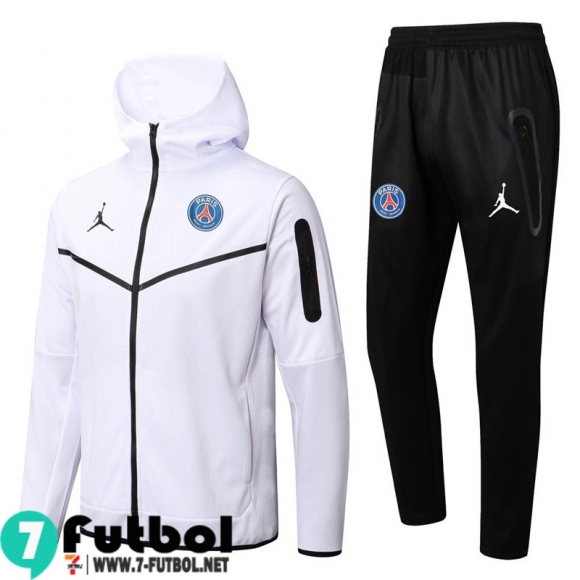 Chaquetas Futbol - Sudadera Con Capucha PSG Blanco Hombre 2022 2023 JK347