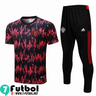 T-Shirt Manchester United negro rojo Hombre 2022 2023 PL406