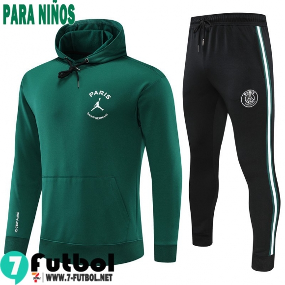 Sudaderas Deportivas PSG verde Niños 2022 2023 TK264