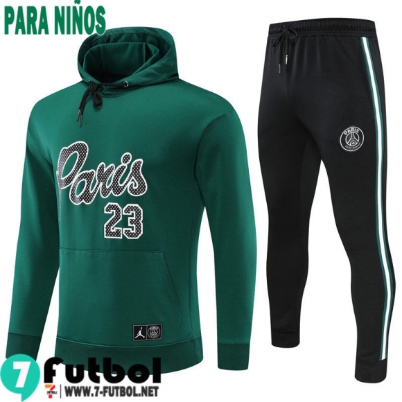 Sudaderas Deportivas PSG verde Niños 2022 2023 TK268