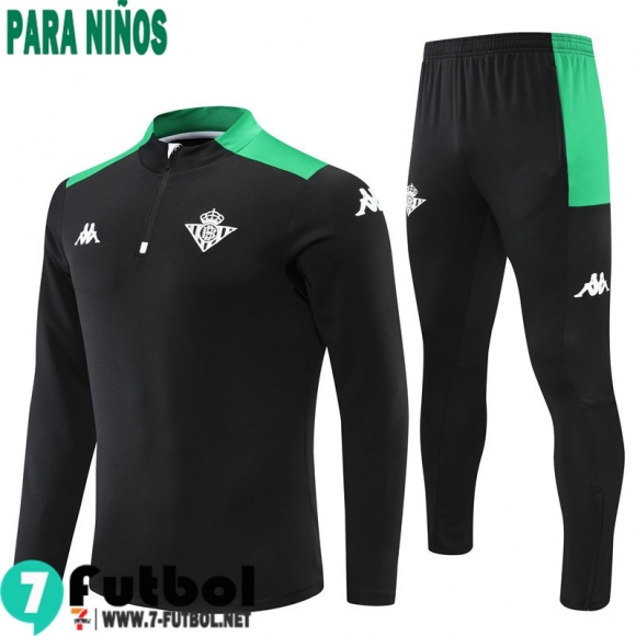 Chandal Futbol Real Betis negro Niños 2022 2023 TK269