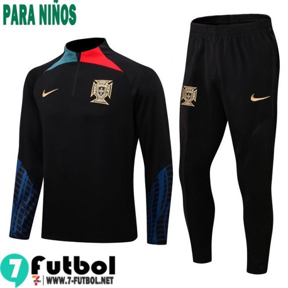 Chandal Futbol Portugal negro Niños 2022 2023 TK278