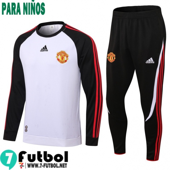 Chandal Futbol Manchester United en blanco y negro Niños 2022 2023 TK280