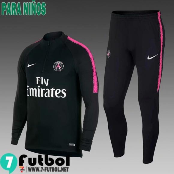 Chandal Futbol PSG negro Niños 18 19 TK287