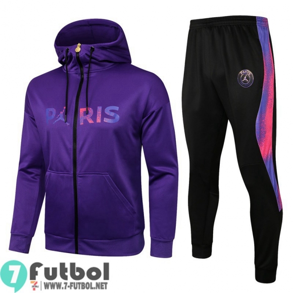 Chaquetas Futbol - Sudadera Con Capucha PSG Paris Azul oscuro + Pantalon JK55 2021 2022