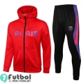 Chaquetas Futbol - Sudadera Con Capucha PSG Paris rojo + Pantalon JK56 2021 2022